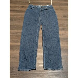 Jones Jeans Womens 6 Blue Denim Carpenter Pants Straight Leg Utility Workwear